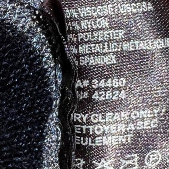 VEDA Blue Metallic Balletcore Dancer Wrap Tie Back Cardigan Size Small - Picture 13 of 13